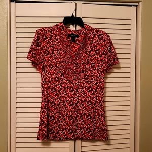 Red, white and brown shirt